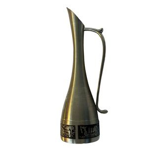 Vintage~Oriental~Kajit Pewter Thailand Co~Tin 97% Bangkok~Bub Vase~4 Scenes